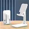 Generic Supporto per telefono cellulare, completamente regolabile, pieghevole, con cuscinetto in silicone, per scrivania, compatibile con tutti i telefoni cellulari (bianco)