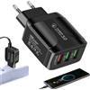 ZCSXK Caricabatterie Da Muro Rapido - Alimentatore a Muro con 3 Porte USB - Adattatore di Carica Portatile Versatile per Casa Ufficio Viaggio