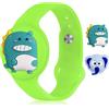AXFEE Bracciale in Morbido Silicone per Bambini, per Apple Airtag, Verde | Protettiva GPS Anti-Perso, con 2 Pendenti, Localizzatore di Monitoraggio Regolabile, Cinturino per Adolescenti Anziani
