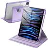 JETech Custodia Girevole per iPad Pro 11 4/3, Viola Chiaro | Cover per 2022/2021 Modello, Supporto Rotante 360°, Retro Trasparente, Porta Pencil, Protezione Completa, Antiurto