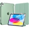 MoKo Custodia per iPad 11 Pollici (A16) 11a Generazione, iPad 10a Gen 10,9 2022 con Portapenna, iPad 10a Gen Cover Trifold Sottile e Leggera con Retro in PC Rigido Traslucido, Verde Agave