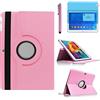 R.SHENGTE Custodia per Samsung Galaxy Tab S3 9.7 2017 (SM-T820 SM-T825 SM-T827), rotazione a 360 gradi, custodia protettiva completa, con pennino capacitivo, pellicola per schermo (rosa)
