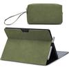 HYZUO Custodia Protettiva per Surface Pro 11 2024, Surface Pro 10 2024, Surface Pro 9 2022, Supporto Folio con Portastilo, Compatibile con la Type Cover Tastiera, con una Borsa Piccola, Verde oliva
