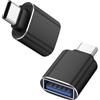 Oumida 【2 adattatori da USB C a USB 3.0 femmina per cellulare OTG adattatore Thunderbolt 4/3 a USB compatibile con iPhone16 15 serie MacBook Pro M4 Mac mini Galaxy S24 A55 (nero)
