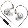 Yinyoo KZ EDX PRO Auricolari In-Ear con Microfono HD, Isolamento Acustico, Auricolari In-ear Ad Alta Definizione con Anti-groviglio, 5N OFC, Cavo in Rame Senza Ossigeno a 2 Pin (bianco, con mic)