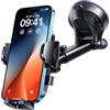 Generic Supporto universale per telefono cellulare da auto (nero, modello a ventosa)