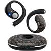 BEVCEFCC Cuffie Bluetooth Open Ear Con Motivo Nero Elegante,Auricolari Bluetooth Sport,36 Ore di Autonomia,Bluetooth 6.0,Leggere e Comode, per Sport ,Ufficio, Casa e Tempo Libero