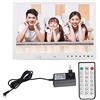 ASHATA Cornice Digitale, Schermo LED da 13 Pollici Portafoto Portatile 1080P HD Cornice per Foto digitali Music Video Album Player Supporto Memory Card Fino a 32G con Telecomando(Bianca)