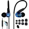 MOXKING Corsa sport auricolari cuffie con cavo sopra l' orecchio auricolari cuffie isolamento acustico impermeabile auricolari bassi stereo auricolari con microfono e telecomando per corsa palestra … (blu)