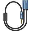 MillSO Adattatore Y da 3,5 mm a 4 pin, Spina TRRS a 2 prese TRRS (standard CTIA) distributore per cuffie, splitter per cuffie per telefono cellulare, laptop, PC e lettore MP3-0.3 metro