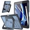 FINTIE Cover per iPad 9a/8a/7a Generazione 10,2 Pollici (2021/2020/2019) | con Portapenne - Antiurto Opaca Trasparente Posteriore Custodia con Supporto Multi-angolo, Nero