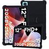 Generic Custodia in silicone per tablet DOOGEE T36 da 12, copertura completa, antiurto, antigraffio, supporto regolabile e cover in morbido silicone, colore nero