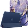 HGWALP Custodia trasparente per iPad (A16) 11a generazione 11 2025/iPad 10a generazione 10.9, Cover del supporto con retro traslucido duro, sonno automatico/sveglia&Titolare dello stilo-Viola marmo