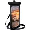 ONEFLOW Borsa da spiaggia per Redmi Note 15 5G impermeabile con touch e fotocamera finestra, custodia subacquea per viaggi, nuoto con cinturino e cinturino per tracolla, colore: nero