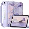 FINTIE Cover per iPad mini 7a Gen (A17 Pro) 2024/iPad mini 6a Gen 2021 8,3 | con Portapenne - [Magnetica Chiusura] Sottile Custodia Posteriore Traslucida Opaca Case con Auto Sveglia/Sonno, Lilla