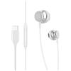 N NEWTOP Cuffie Auricolari CF30 IN-EAR Universali Type-C Bassi HiFi Musica Audio Stereo Microfono Tasto Risposta Controllo Volume Compatibile con Samsung Vivo Xiaomi Huawei Realme Smartphone (Bianco)