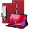 Auslbin Custodia compatibile con Lenovo Tab M11 11 2024 Cover, Tablet in Pelle PU Adatto per Tab M11 TB-330FU /331FC, Stile Classico in Pelle, Rosso