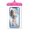 Generic Custodia impermeabile per telefono, custodia impermeabile per iPhone 16 15 14 13 12 11 Pro Max Plus, IPX8 borsa asciutta per cellulare da spiaggia e nave da crociera, rosa
