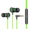 fxwtich Auricolari in-ear con alloggiamento in metallo Auricolare Microfono a cancellazione del rumore Auricolari da 3,5 mm Mic Suono dinamico Ottone pesante Wired Gaming per Verde