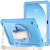 ProCase Cover Galaxy Tab A9+ Plus 11 Pollici 2023 SM-X210/X216/X218, Rugged Custodia Protettiva Antiurto con Cavalletto Rotante 360, Cinturino a Mano e Tracolla -Blu