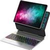 GeneralKeys Custodia Tastiera Magnetica per iPad 13 Pollici, Bluetooth 5.2, QWERTZ, Trackpad, Retroilluminata, Argento