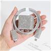 Generic Glitter Bling Protezione del cavo per iPhone 18w/20w adattatore caricabatterie strass caricabatterie copertura protezione cavo accessori telefoni