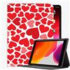 YENDOSTEEN Cover Custodia Compatibile con iPad 9a Generazione 2021/iPad 8a Gen 2020/iPad 7a Gen 2019,Texture del cuore rosso Cover con Auto Svegliati/Sonno