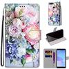 TOMYOU Cover per Huawei Y6 2018 / Honor 7a, Bouquet rosa | Antiurto Protettiva Portafoglio, Slot per Schede, Magnetica, Custodia in Pelle PU, Libro Flip,Funzione Stand