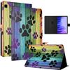 LSPCASA Custodia per Samsung Galaxy Tab A7 10.4 pollici SM-T500/T509/T505/T507/T503 2022/2020 in pelle PU Custodia Flip Flip per Galaxy A7 con supporto per carte di credito, portafoglio, tablet, zampa