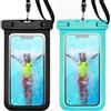 Generic Confezione da 2 custodie impermeabili per telefono con cordino, custodia universale galleggiante per nuoto, spiaggia, immersioni, canottaggio, viaggi, con finestra trasparente (bianco)