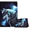 CXTcase Custodia per Huawei MediaPad T5 10 10.1 2018, Leggero Portafogli Funzione Supporto Custodia Huawei MediaPad T5 2018, Magnetica Tavoletta Cover Huawei MediaPad T5 10 10.1 2018,Sky Wolf