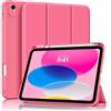 MoKo Custodia Sottile per iPad A16 11, iPad 11a/10a Gen, Rosso | Con Soporte de Lápiz, Per iPad 2025/2022 Modello, Cubierta Trasera Rígida de PC, Trifold, Auto Sveglia/Sonno
