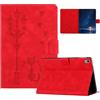 Generico DayQiQiPu Cover per Apple iPad 10a Gen 10,9 2022 Gatti in rilievo in sotto la luce della strada Modello di flip Custodia ultrasottile con Auto Sveglia/Sonno,Rosso