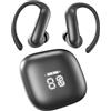 AZJLOOF Cuffie Bluetooth 6.0 Sport, 75 Ore Auricolari con 3D Bass Stereo, HiFi Stereo, LED Display, IP7, Vestibilità Comoda, iOS/Android,auricolari bluetooth con archetto per Running/Palestr Nero