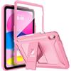TiMOVO Cover Custodia per iPad A16 11/10 Gen 10,9, Fiore Rosa | Protezione Schermo, Cover Antiurto Rugged, Supporto e Portapenne