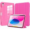 MoKo Brillante Cover per iPad (A16) 11/ 10a Gen. 10,9, Rosa Persiano | Cover Protettiva PU-Leder Dreifach Falt Klapp Schutzhülle Con Portapenne Supporto Glitterata con Trasparente Brillante