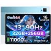 DOOGEETab U13 Android 16 Tablet 13 Pollici, 32GB RAM+256GB ROM (2TB TF) 11000mAh Akku 18W Gaming Tablet, Unisoc T7280 Octa Core, 13MP/WidevineL1/ WiFi 5/Face ID/OTG/GPS/4 Altoparlanti/Gemini AI,Blu