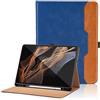 Oduio Custodia per Samsung Galaxy Tab S8 Ultra 14,6 Pollici 2022 Pelle Tablet Case con S Pen Holder, Multi-Angli Supporto Pieghevole Cover Protettiva con Tasca, Auto Sveglia/Sonno - Blu