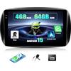 SIXWIN 4+64G Android 15 Autoradio per Mercedes-Benz Smart 453 2016 con Wireless CarPlay/Android/Mirror Link, 9 HD TouchScreen Schermo Navigatore con WiFi GPS Bluetooth FM RDS Radio +Telecamera