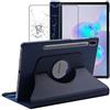 ebestStar - Cover per Samsung Galaxy Tab S6 10.5 T860/T865, Custodia Protezione Rotazione 360, Pelle PU, Blu scuro + Vetro Temperato
