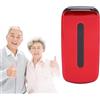 Lazmin112 2G Flip Telefono per Anziani, Big Buttons Cellulare per Anziani, Altoparlanti Ad Alta Voce, Quadrante velocità, Radio FM, 1200 MAh, Schermata Visualizzazione Colori da 1,8 (rosso)
