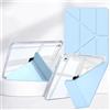 Rosbtib Custodia per iPad 9.7 (6a/5a Generazione Modello 2018/2017) / iPad Air 1/2 / iPad 6/5, Coperchio del supporto pieghevole a più viste, pannello posteriore trasparente con portapenne, Blu