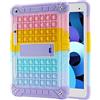 XZC Custodia iPad 10.2 9ª/8ª/7ª Gen 2021/2020/2019, Arcobaleno 2 | Fidget toy tattile da schiacciare anteriore, Antiurto protegge dalle cadute, Supporto Apple Pencil