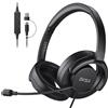 EKSA H27 Cuffie PC con Microfono, Cuffie con Filo USB-A/C, Cuffie con Pulsante di Muto, Controllo del Volume, Open-ear Wired Headset Ideali per Ufficio,Call Center Skype, Zoom