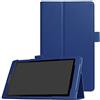 SATURCASE Amazon Fire HD 8 (2017 e 2016 Release) custodia, Saturcase PU in custodia protettiva con supporto pieghevole tablet case per Amazon Fire HD 8 (2017 e 2016 Release, ° e ° generazione) Dark Blue