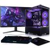 BEASTCOM Q3 Essential Gaming PC, AMD Ryzen 3 4X 4.00GHz, Grafica 4K Vega 6 core, 512GB SSD, 8GB RAM, Monitor LED 24 + tastiera + mouse + tappetino per mouse, WiFi, Windows 11 Pro