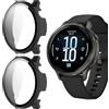 GIOPUEY Cover Compatibile con Garmin Venu 4 41mm, [2 Pezzi] Pellicola Protettiva Vetro + Cornice in Plastica Rigida Custodia - Black+Black