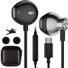 ACAGET Cuffie USB C HiFi Stereo per Samsung Galaxy S26 Ultra A16 A26 A17 A37 A27 | Cuffie In Ear con Filo per Pixel 11 10 9a Auricolari con Microfono e Controllo Volume per iPhone 18 Pro Max 17 16 15 per OPPO