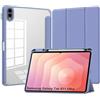 CAUHENYEE Custodia per Samsung Galaxy Tab S11 Ultra 14.6 Cover, [Tripla Protezione] Antiurto, Chiusura Magnetica, Retro Trasparente - Custodia con Funzione Sleep e Supporto Pieghevole - Viola