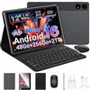BESTTAB Android 16 Tablet con tastiera, 12,2 pollici 120 Hz 2,5 K FHD, 48GB RAM+256GB ROM (2 TB TF), T7280 Octa-Core, 10000mAh, Widevine L1, Tablet con SIM 4G LTE/ 5G WiFi, 16MP+8MP, Gemini AI, GPS